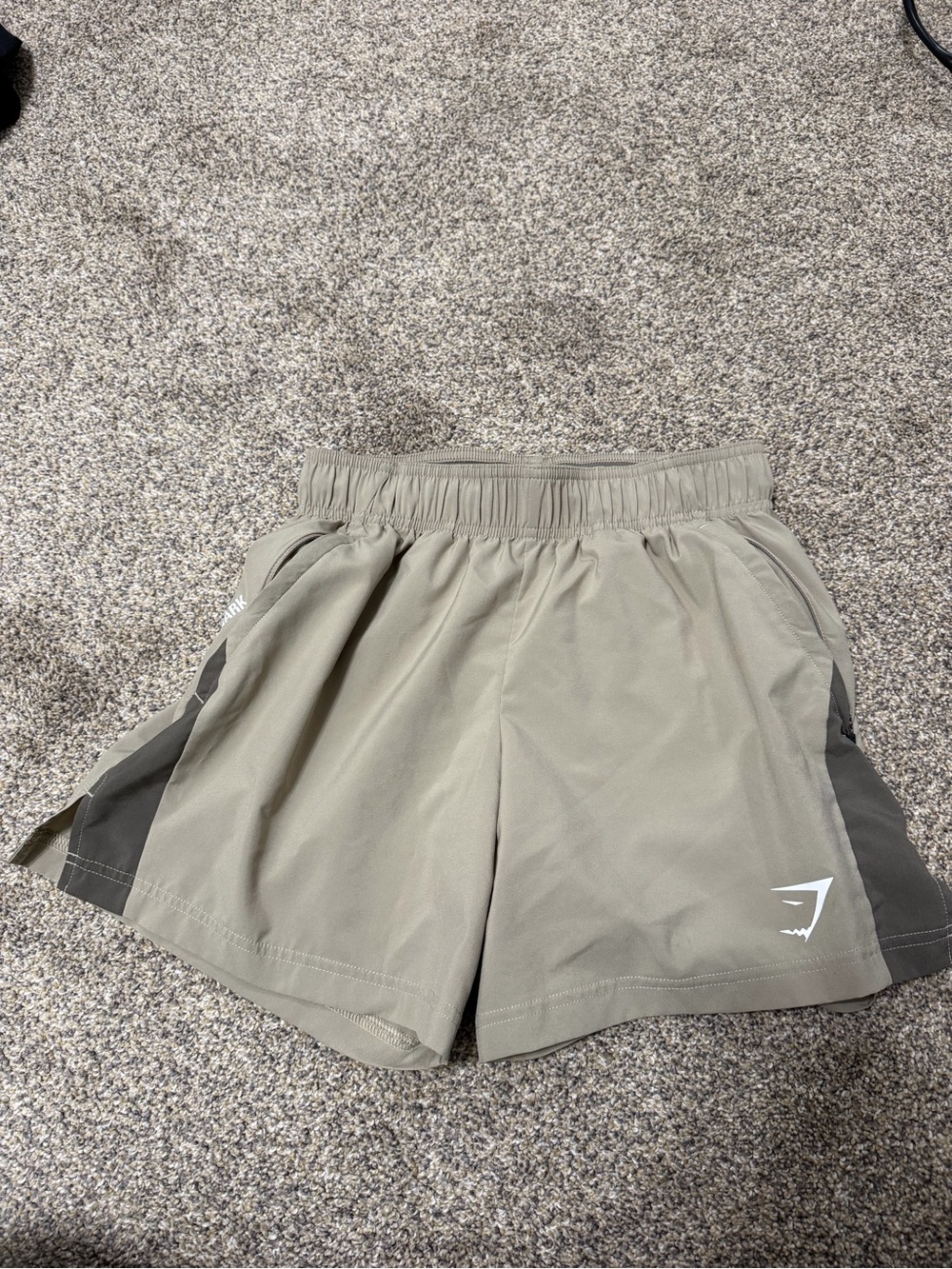 Gymshark Men's Olive and Dark Gray Training Shorts